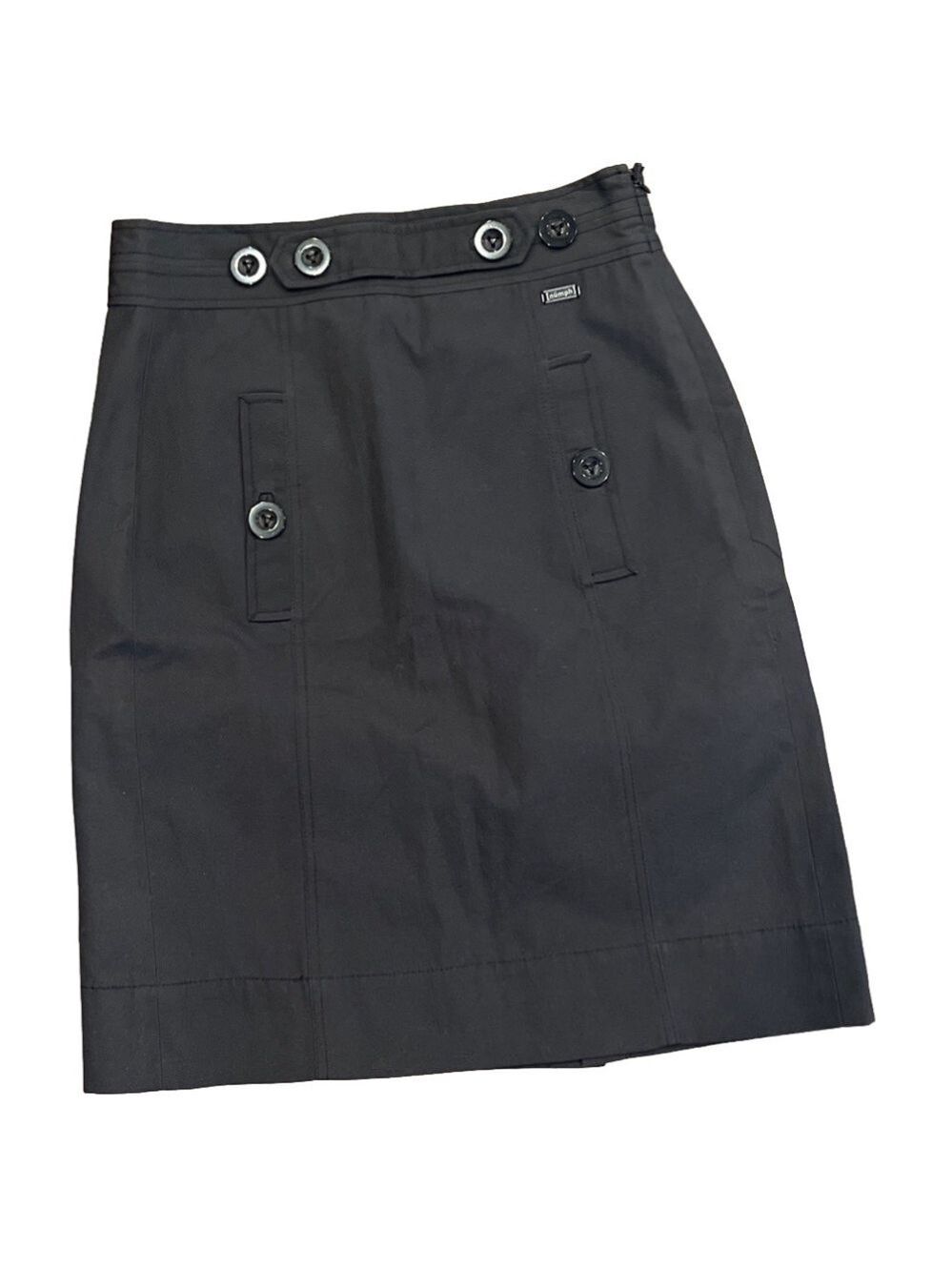 Numph uk 12 (US 8) black skirt with 4 button pockets, fully lined with side zip